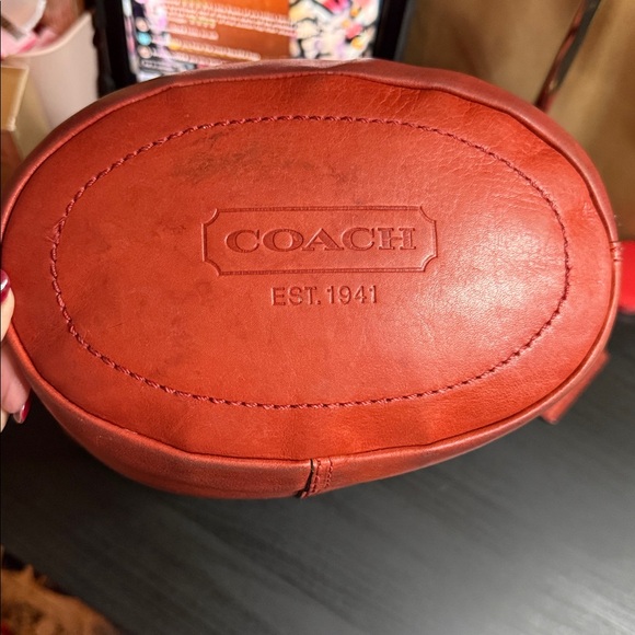 Coach Bleecker Tattersall Chili Orange Leather Hobo Bag - Picture 16 of 17